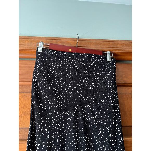 Flynn Skye Women's Polka Dot Pull-On Maxi Skirt Black/White Rayon Size S - Picture 3 of 9